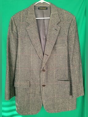 Brooks Brothers Glen Plaid Sport Coat Camel Hair Gray Brown Blazer Suit 40 42 44